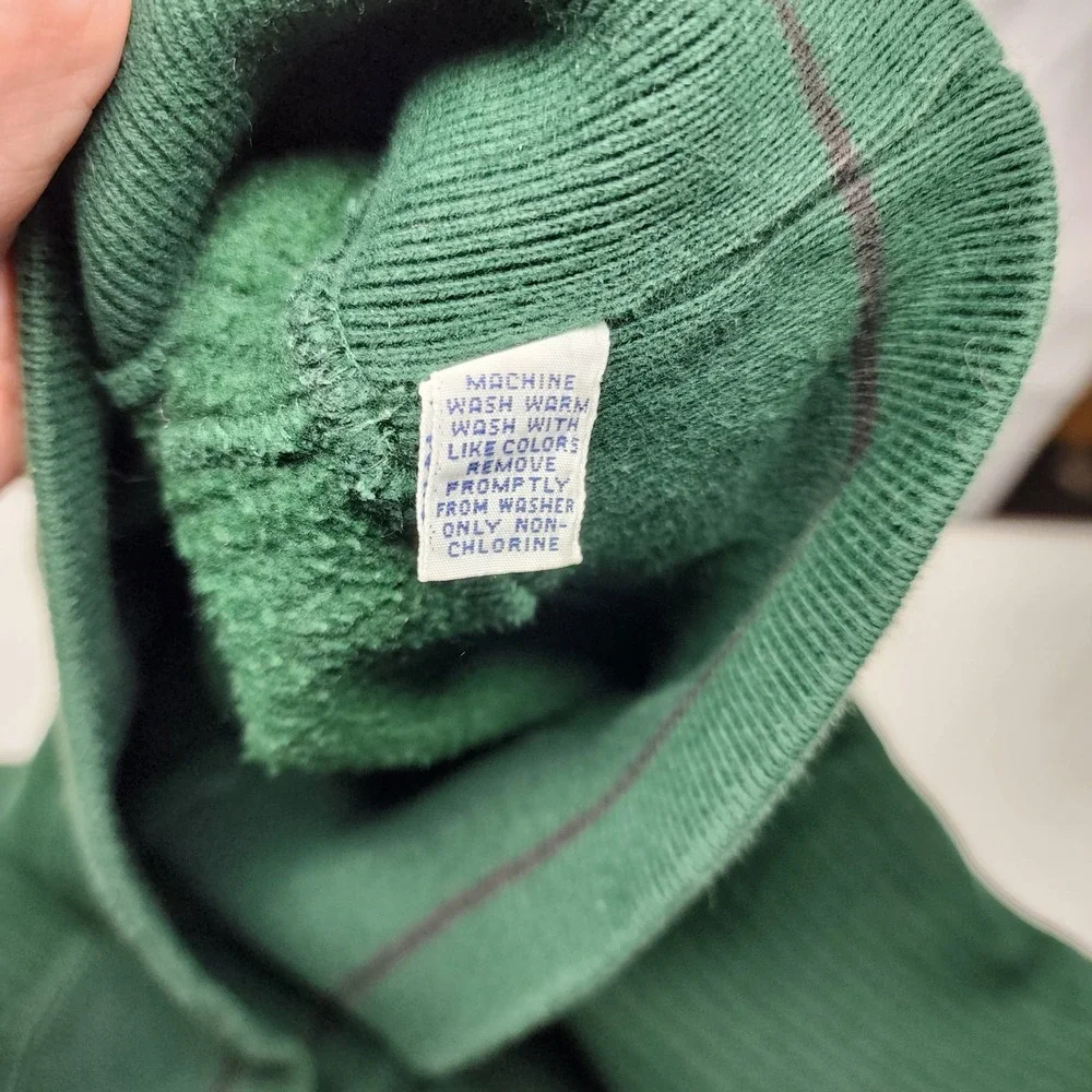 Polo Golf Ralph Lauren Sweater Vest Mens L Green Ribbed V-Neck Fleece Crest Logo